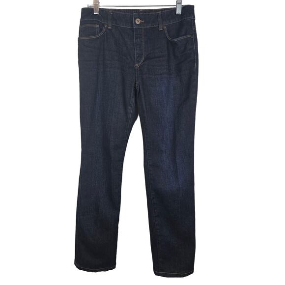 Chico's Platinum Denim Ultimate Fit Slim Leg Dark Wash Women's Jeans 0.5 / 6 - Picture 1 of 6